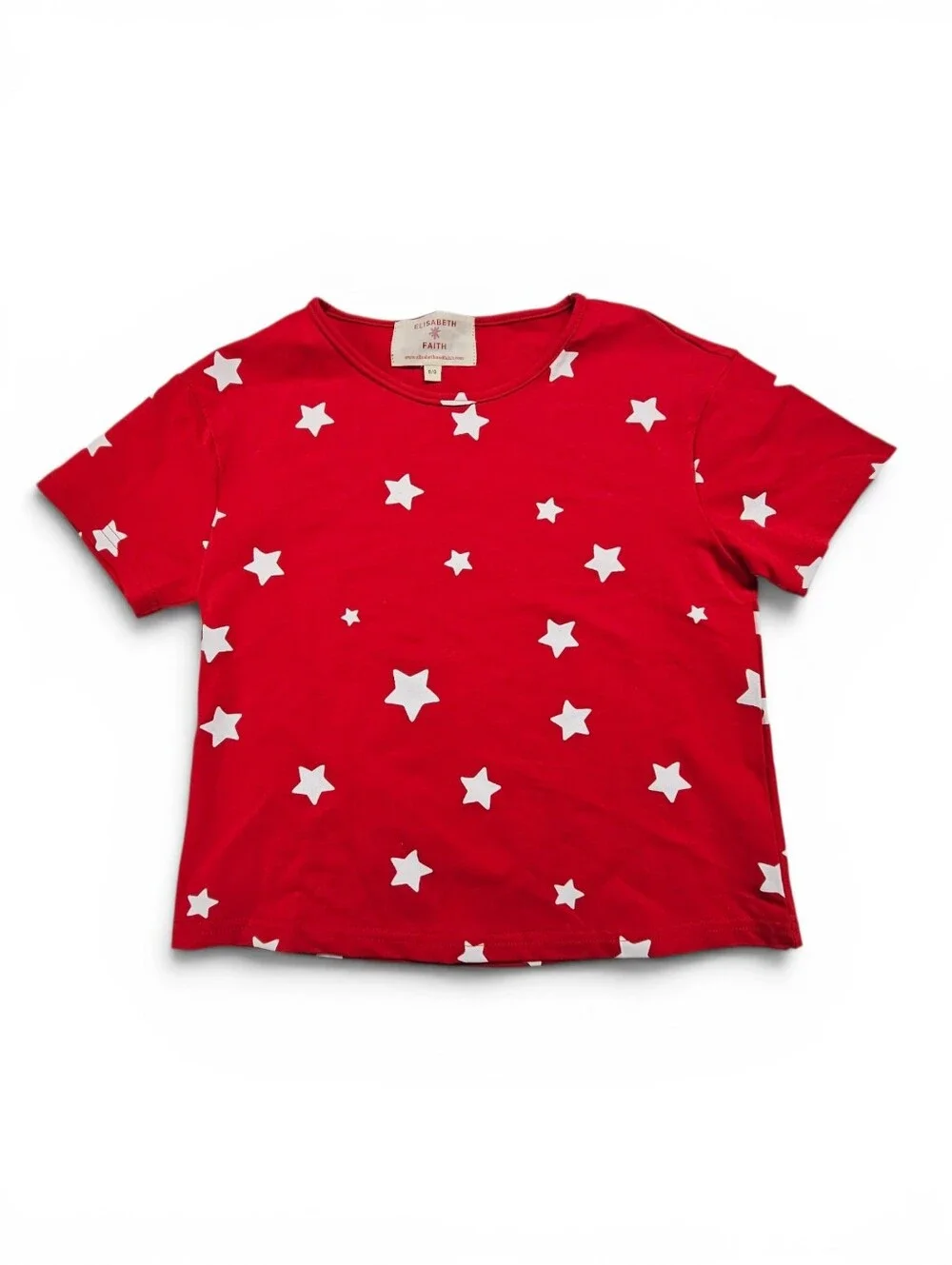 Elizabeth+Faith Americana Stars Shirt And Shorts Set In Red And White Stars Sz 8